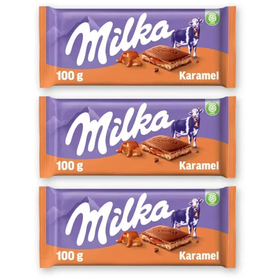 Milka Chocoladereep Karamel 3-pack