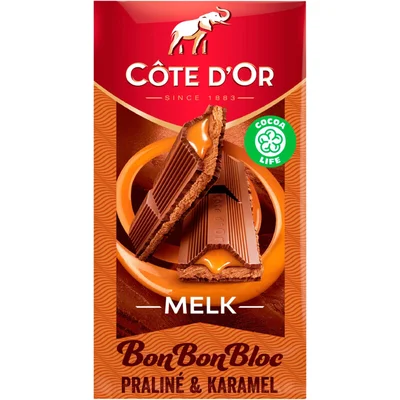 Côte d'Or BonBonBloc chocoladereep praliné karamel