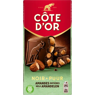 Côte d'Or Chocoladereep puur met hele amandelen