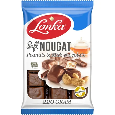Lonka Soft nougat pinda's & melkchocolade