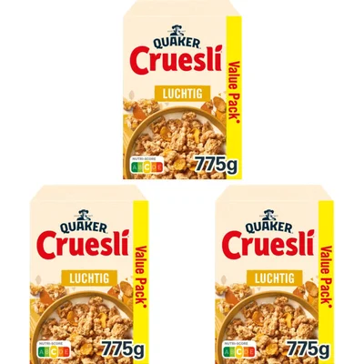 Quaker Cruesli luchtig value pack 3-pack