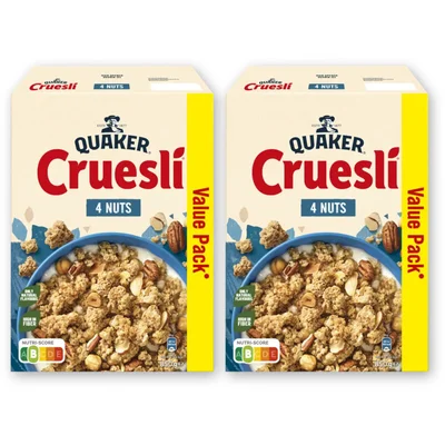 Quaker Cruesli 4 nuts 2-pack