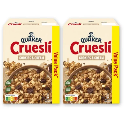 Quaker Cruesli cookies & cream value pack 2pack