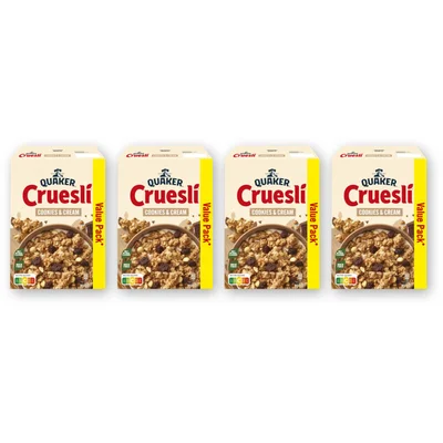 Quaker Cruesli cookies & cream value pack 4pack