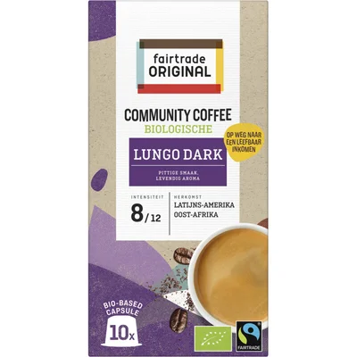 Fairtrade Original Community coffee lungo dark capsules