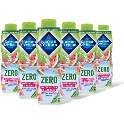 Karvan Cévitam Zero watermeloen & aardbei siroop 6-pack