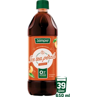 Slimpie Ice tea perzik siroop 0% suiker