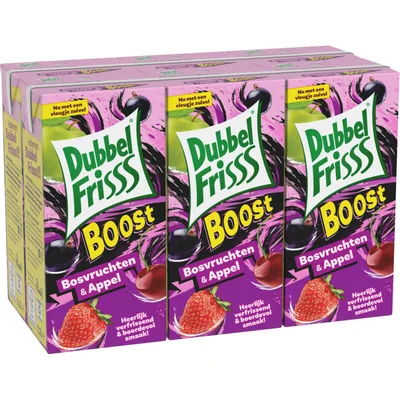 DubbelFrisss Boost bosvruchten & appel 6-pack