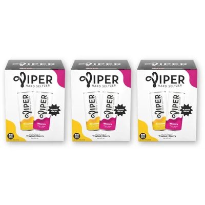 Viper Hard seltzer tropical & cherry 12-pack