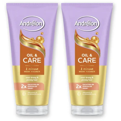 Andrélon Oil & care 1 minuut wow masker 2-pack