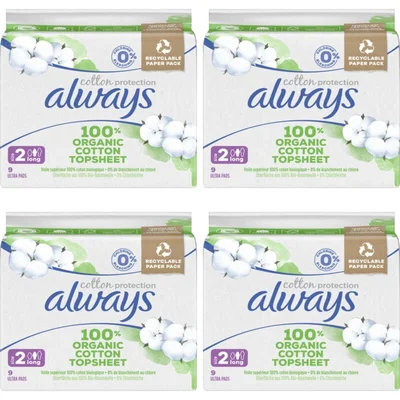 Always Maandverband Cotton Long 4-pack