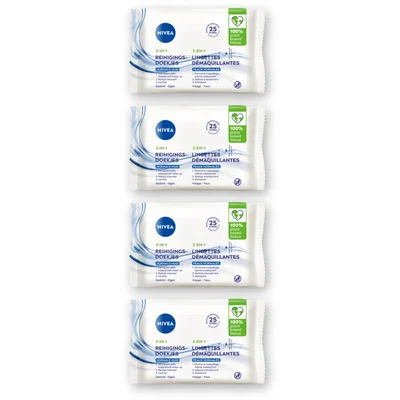 NIVEA Reinigingsdoekjes normale huid 4-pack