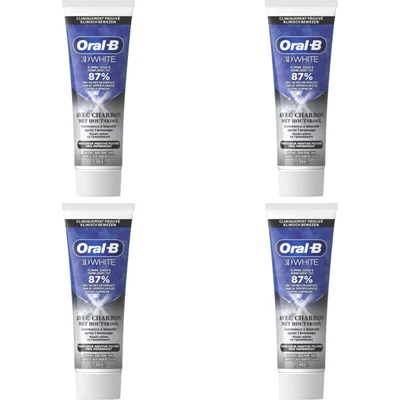 Oral-B 3D White met houtskool tandpasta 4-pack