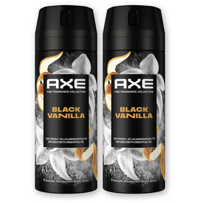 Axe Black vanilla deodorant bodyspray 2-pack