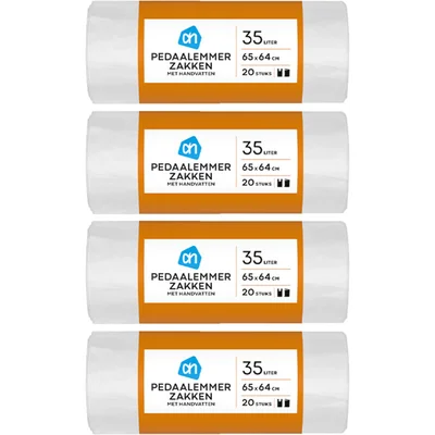 AH Pedaalemmerzakken 35 liter 4-pack