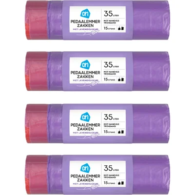AH Pedaalemmerzakken lavendel 35l 4-pack