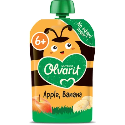 Olvarit Knijpfruit apple, banana 6m+