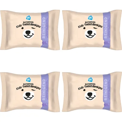 AH Beregoede kids toiletdoekjes 4-pack