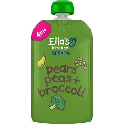 Ella's kitchen Knijpfruit pears, peas + broccoli 4m+