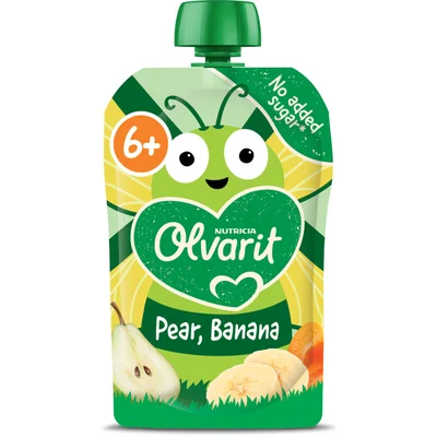 Olvarit Knijpfruit pear, banana 6m+