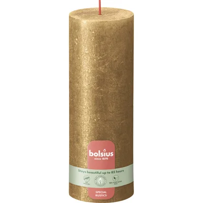 Bolsius Rustieke kaars shimmer goud 19cm
