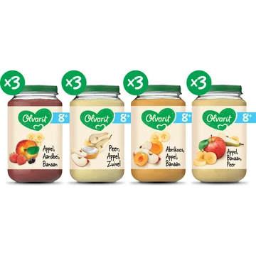 Olvarit Variatiemenu Fruit 8 mnd 8+ Maanden 200 g