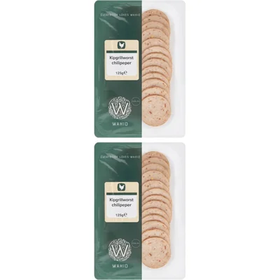 Wahid Kipgrillworst plakjes chilipeper 2-pack