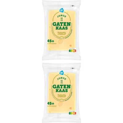 AH Jonge gatenkaas 45+ plakken 2-pack