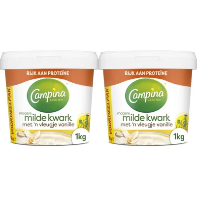 Campina Magere milde kwark vanille 2-pack