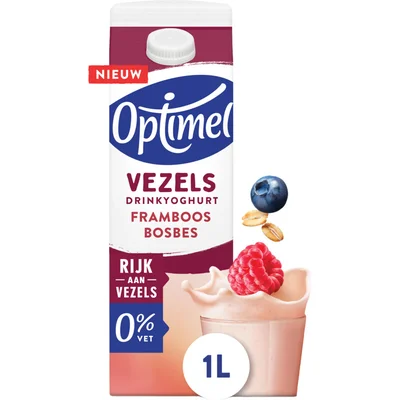 Optimel Drinkyoghurt vezels framboos bosbes