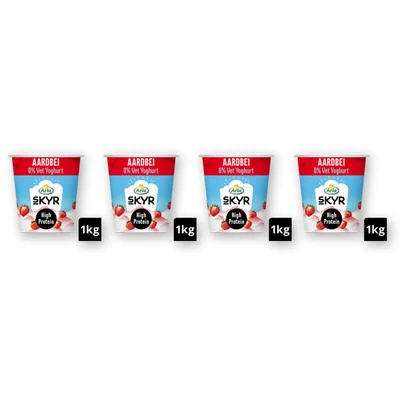 Arla Skyr aardbei yoghurt 0% vet XL 4-pack