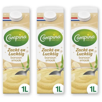 Campina Zacht en luchtig banaansmaak 3-pack
