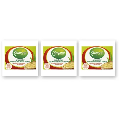 Campina Grasboter gezouten roomboter 3-pack