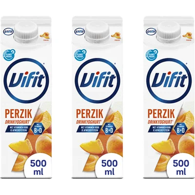 Vifit Drinkyoghurt perzik 500ml 3-pack