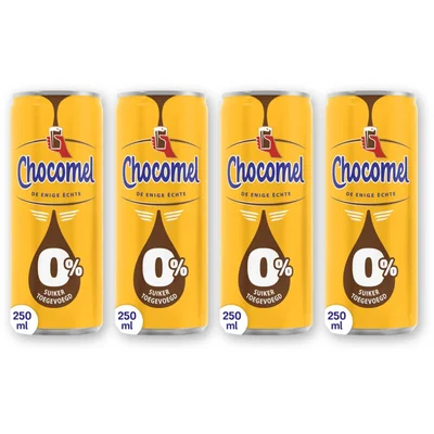 Chocomel 0% suiker toegevoegd 4-pack