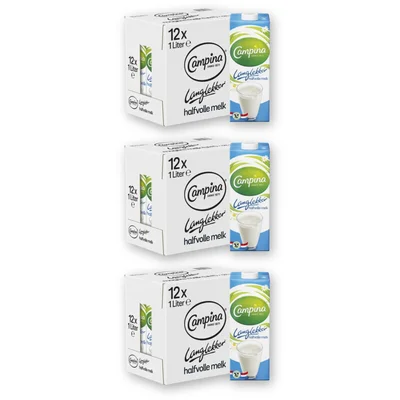 Campina Langlekker halfvolle melk 12-pack 3-pack