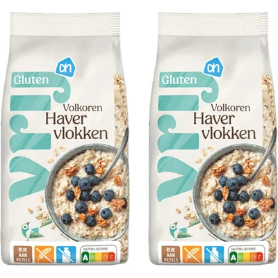 AH Glutenvrij Volkoren havervlokken 2-pack