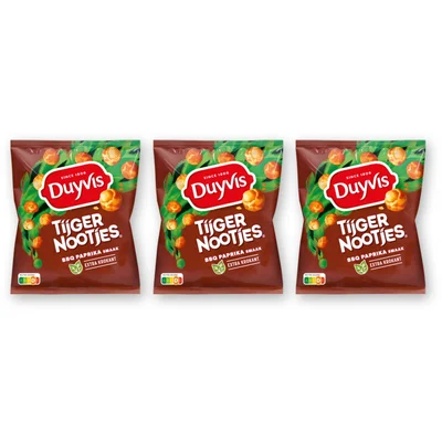 Duyvis Tijgernootjes BBQ Paprika 3-pack