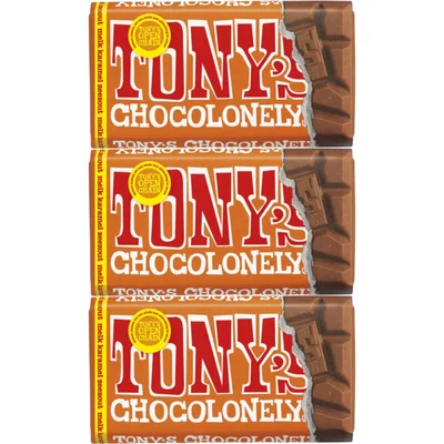 Tony's Chocolonely Reep melk karamel zeezout 3-pack