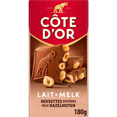 Côte d'Or Chocoladereep melk hele hazelnoten