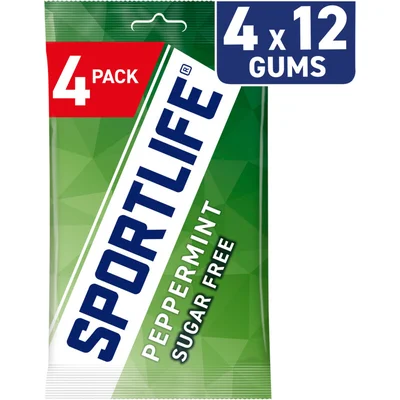 Sportlife Peppermint sugar free gums 4-pack