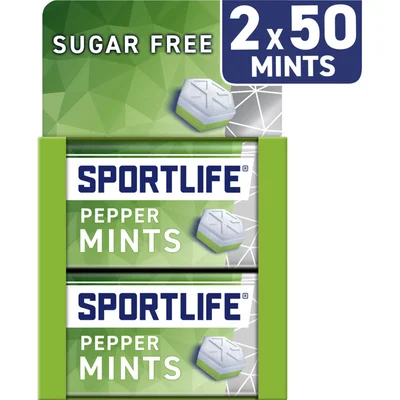 Sportlife Peppermint sugar free mints 2-pack