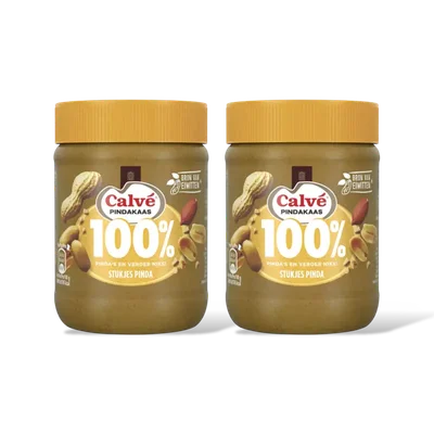 Calvé Pindakaas stukjes pinda 2-pack