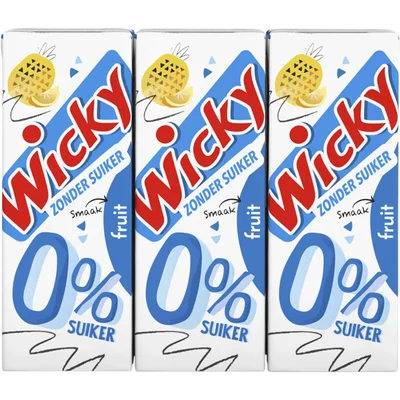 Wicky Fruit 0% suiker 6-pack