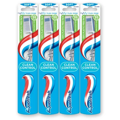 Aquafresh Clean control soft tandenborstel 4-pack