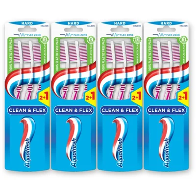 Aquafresh Clean & flex hard tandenborstel 4-pack