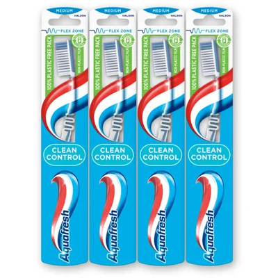 Aquafresh Clean control medium tandenborstel 4pack