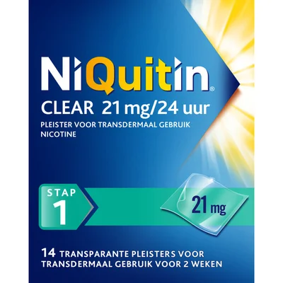 Niquitin Clear 21mg nicotine pleister stap 1