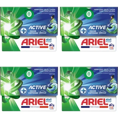 Ariel 4in1 pods+ active wasmiddelcap4-pack