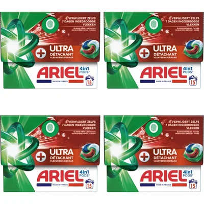 Ariel 4in1 pods+ ultra wasmiddelcapsule 4-pack